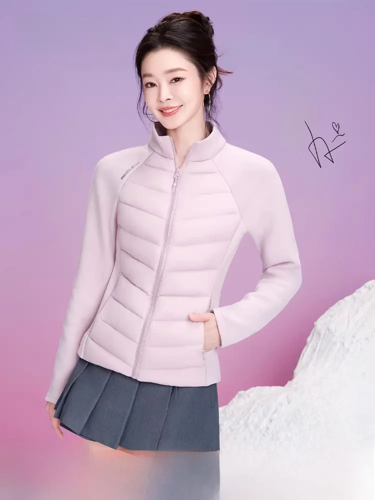 

Slim Fit Spor down Jaet Lightweight Yoga Fitn Women's Clothing Sòng Yì Yalü Thin Coat Long Sve Zipper Closure