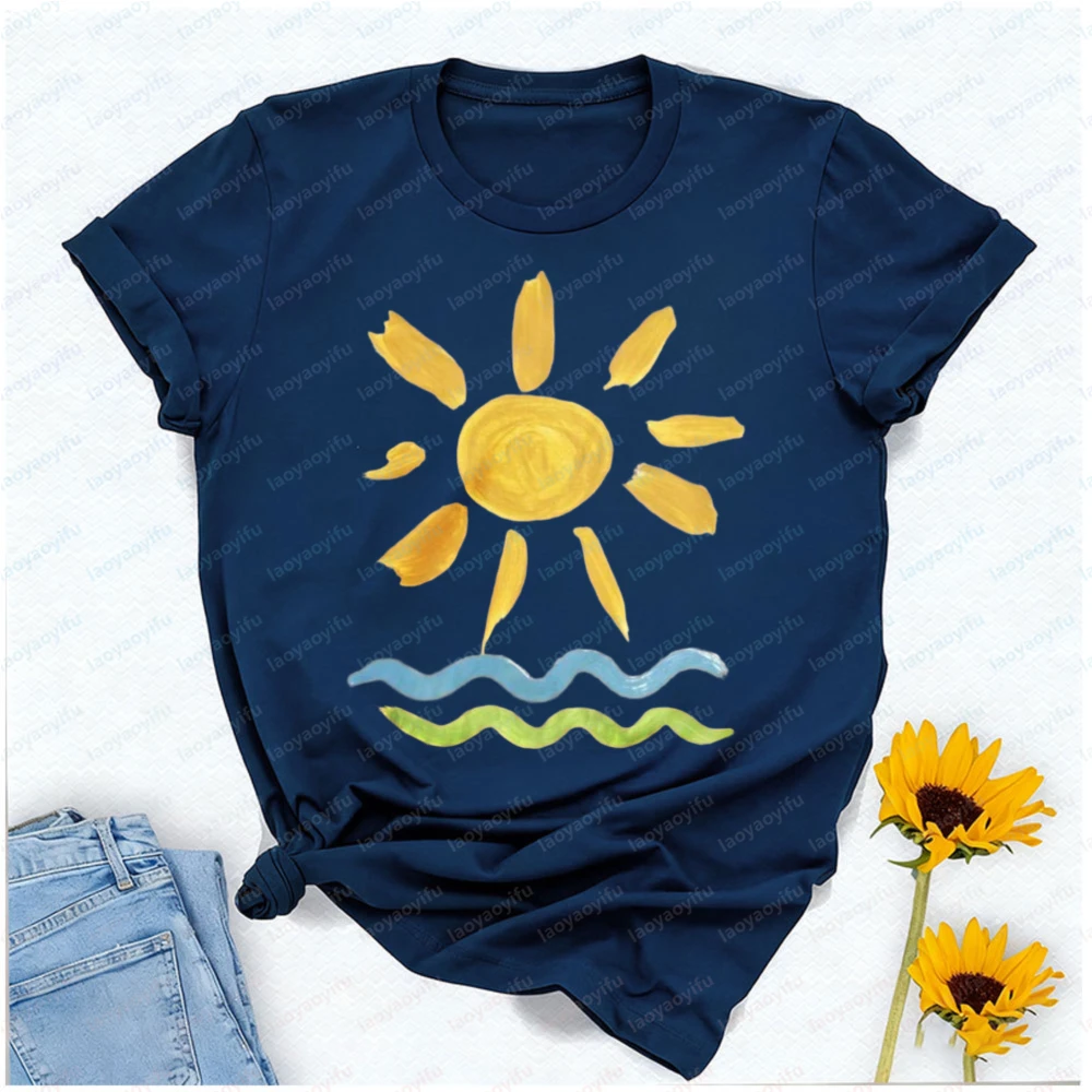 

Hello Sunshine T-Shirt Unisex Summer Beach Tee Graphic T Shirts Y2k Vintage Aesthetic Clothes Oversized T Shirt Women Clothing