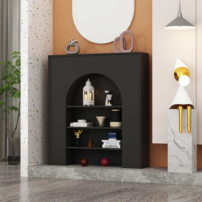 Anti-real fireplace cabinet decoration cabinet display cabinet B&B simple black cave entrance living room decoration