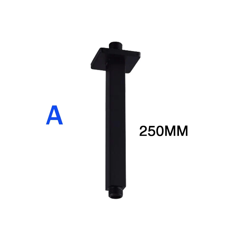 Black Round&Square Shower Arm Multi-Style Wall&Ceiling Mount Shower Holder Brass Folding Extension Telescopic Arm G1/2 Threaded