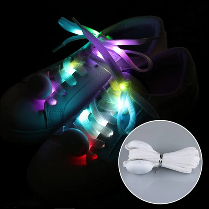 120 cm LED Sport Lichtgevende Schoenveters Glow Schoen Snaren Ronde Flitslicht Schoenveters Batterijen LED Lui Veters Party Decor