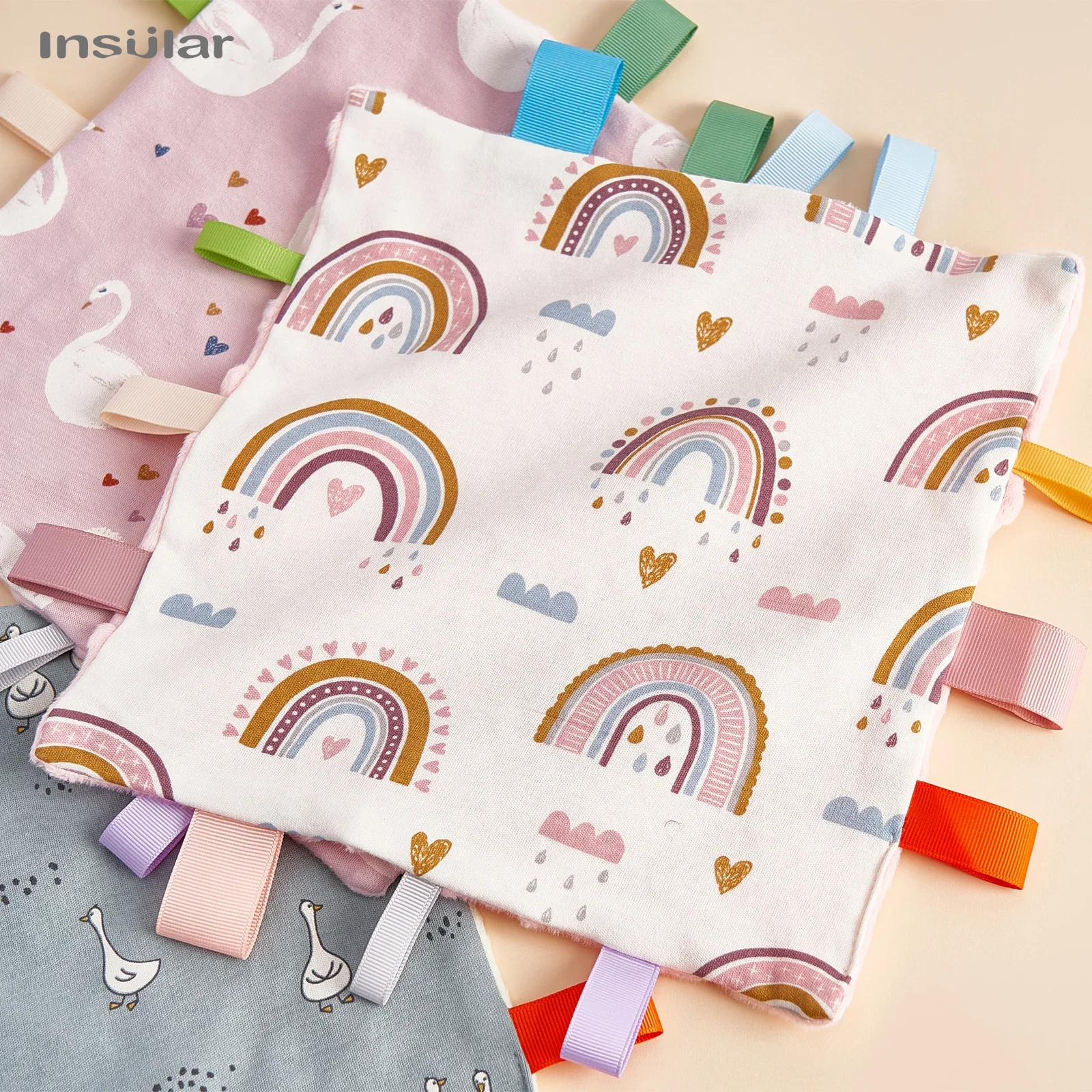 INSULAR Baby Comforter Towel Cotton Soft Newborn Sleeping Blanket Kids Fashion Sleep Toy Soothe Appease Bibs