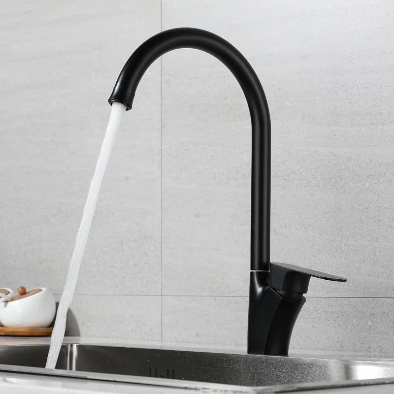 

304 Stainless Steel Kitchen Faucet 360° Rotation Hot Cold Mixed Water Ball Brushed Black Gold Wash Basin Sink Tap With 2 Hoses