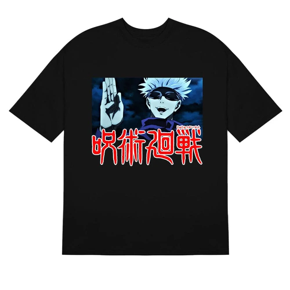 Gojo Satoru Jujutsu Kaisen Shirt with Hand Gesture Design – Iconic Anime Apparel