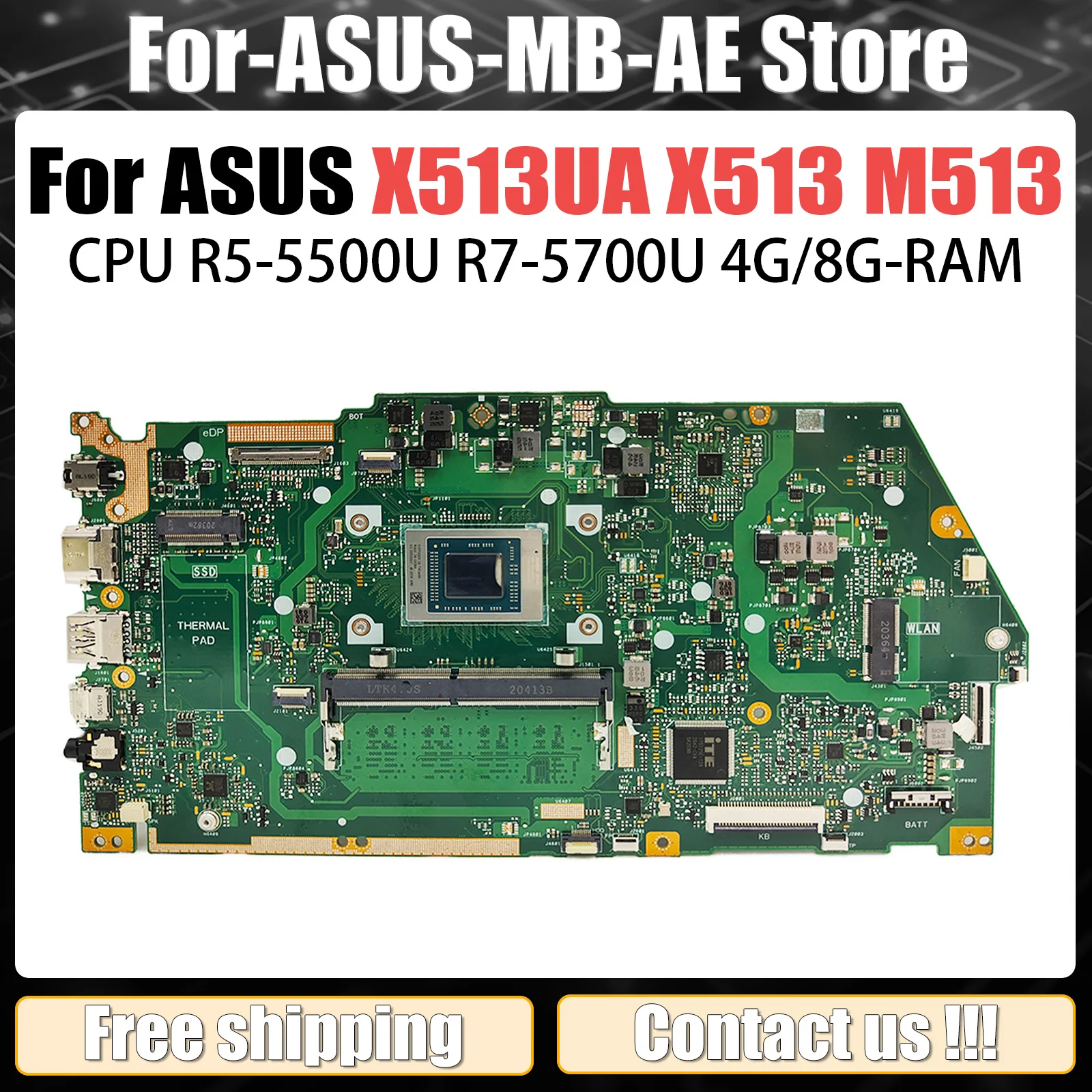 

Материнская плата для ASUS VivoBook 15X513 M513 M513UA M5600IA X513UA X513UB X513UC X513UD X513UAR X515UA X513UF X513UQ X513MA