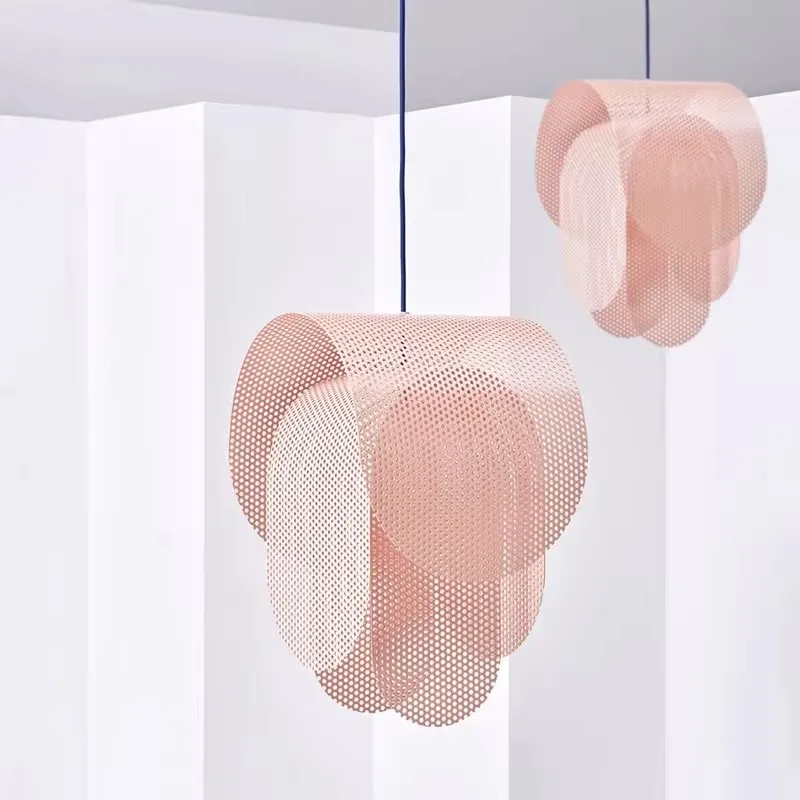 

Nordic Pink Metal Art Pendant Light Italian Designer Hanging Lamp Living Dining Room Bedroom Home Decor Hotel Project Chandelier