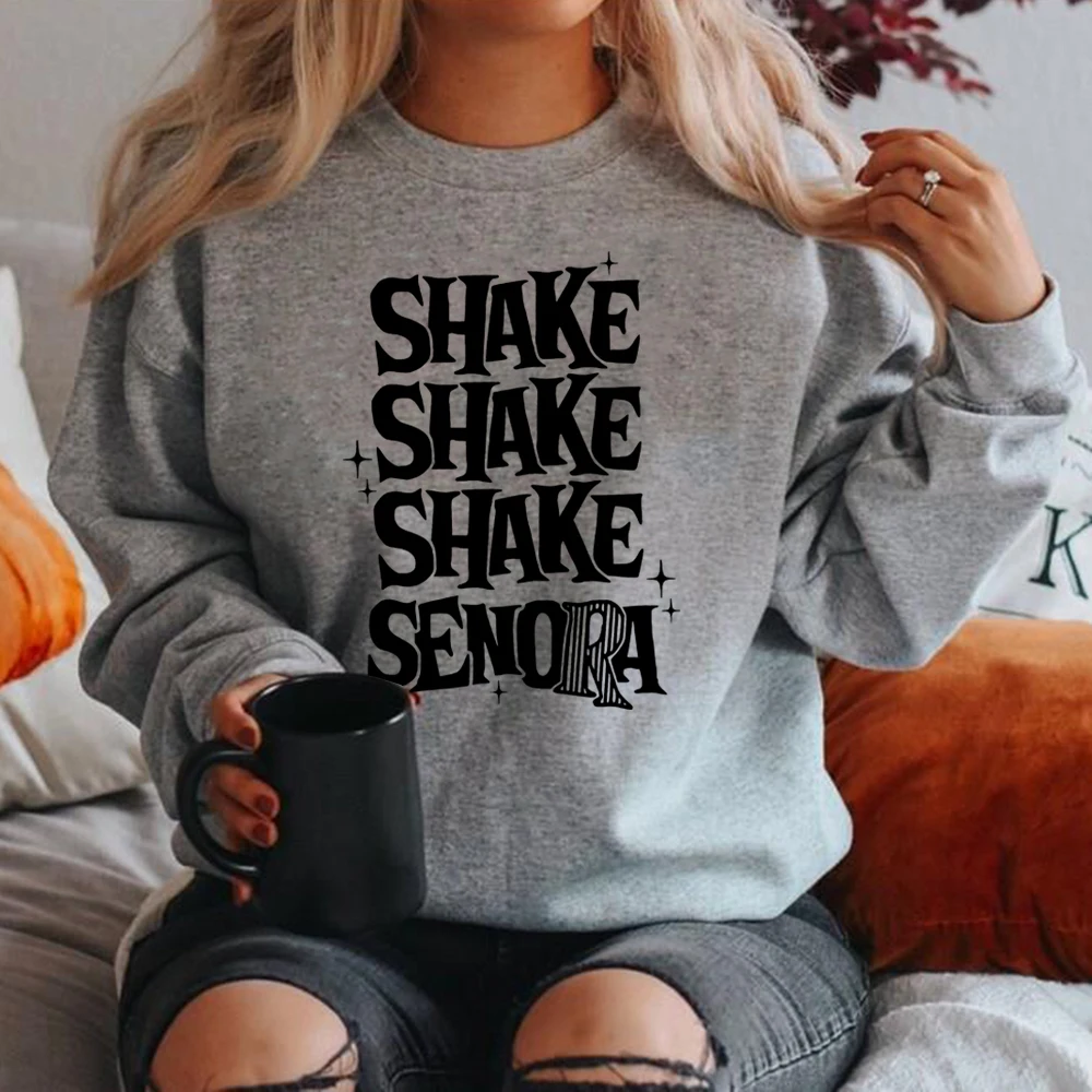 Shake Shake Shake Senora Halloween Sweatshirt Halloween Movie Hoodie Funny Long Sleeve Women Sweatshirts Casual Graphic Hoodies