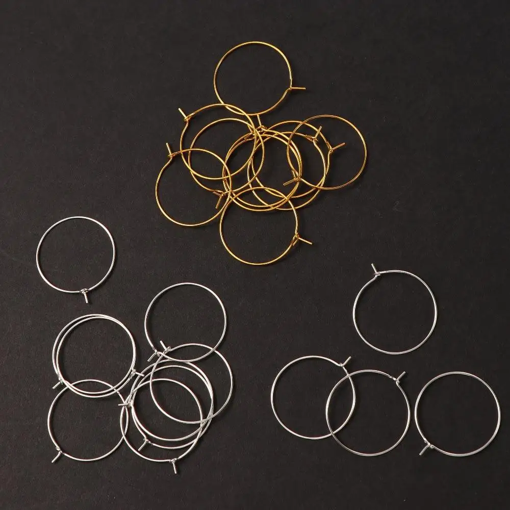 100pcs Beverage Identifiers DIY Wine Gift Wire Hoops Champagne Decor Glass Charm Glass Tags Earring Hoop Material Wine Rings