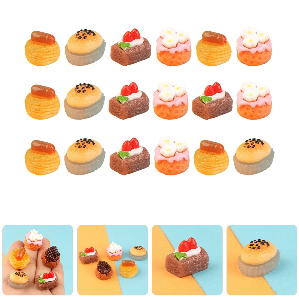 

18Pcs Miniature Dessert Cake Models Lightweight Decorative Mini Kitchen Scene Dollhouse Accessories Miniature Cake