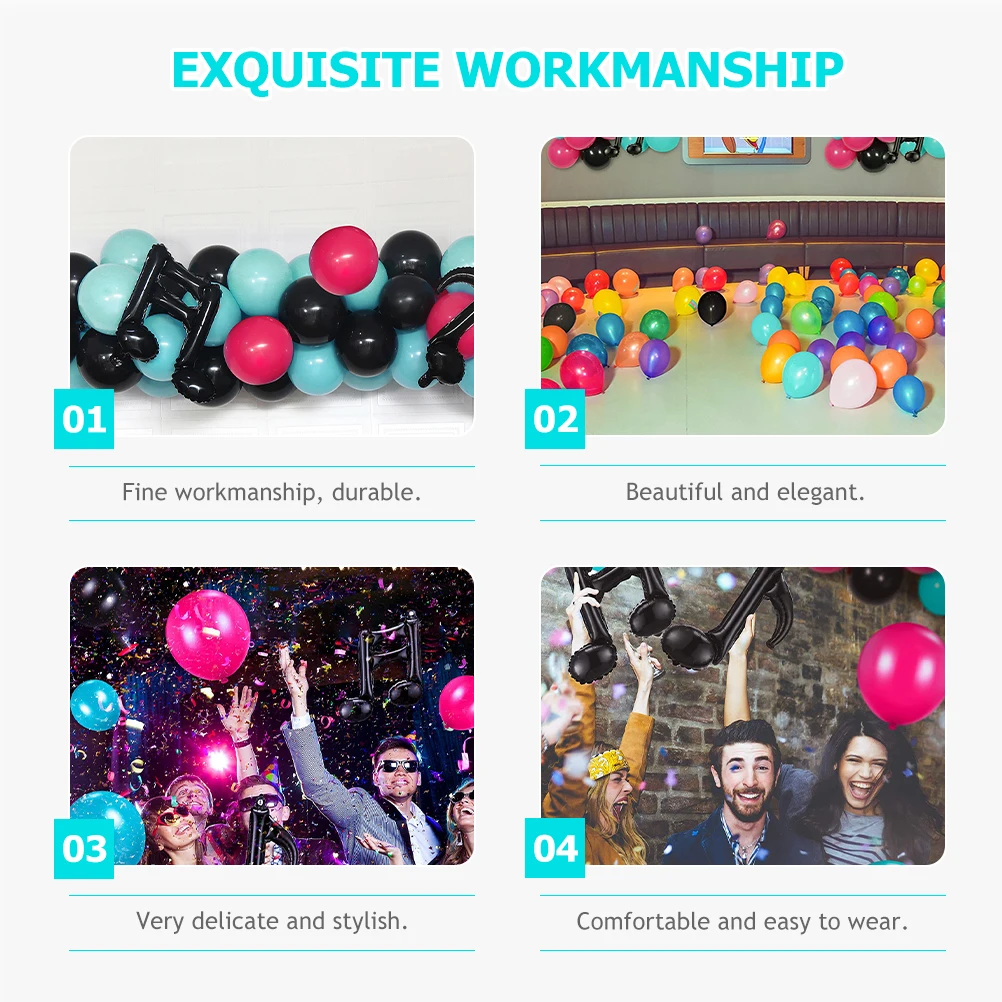 

1 set Music Note Balloons Aluminum Film Party Decorations Birthday Party Layout Supplies Music Theme Decoration Props Balloons