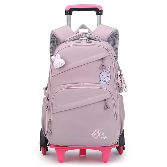 

Elementary School Wheeled Backpack For Girls Rolling Backpack School Trolley BookBag with Wheels Middle School Wheeled bag