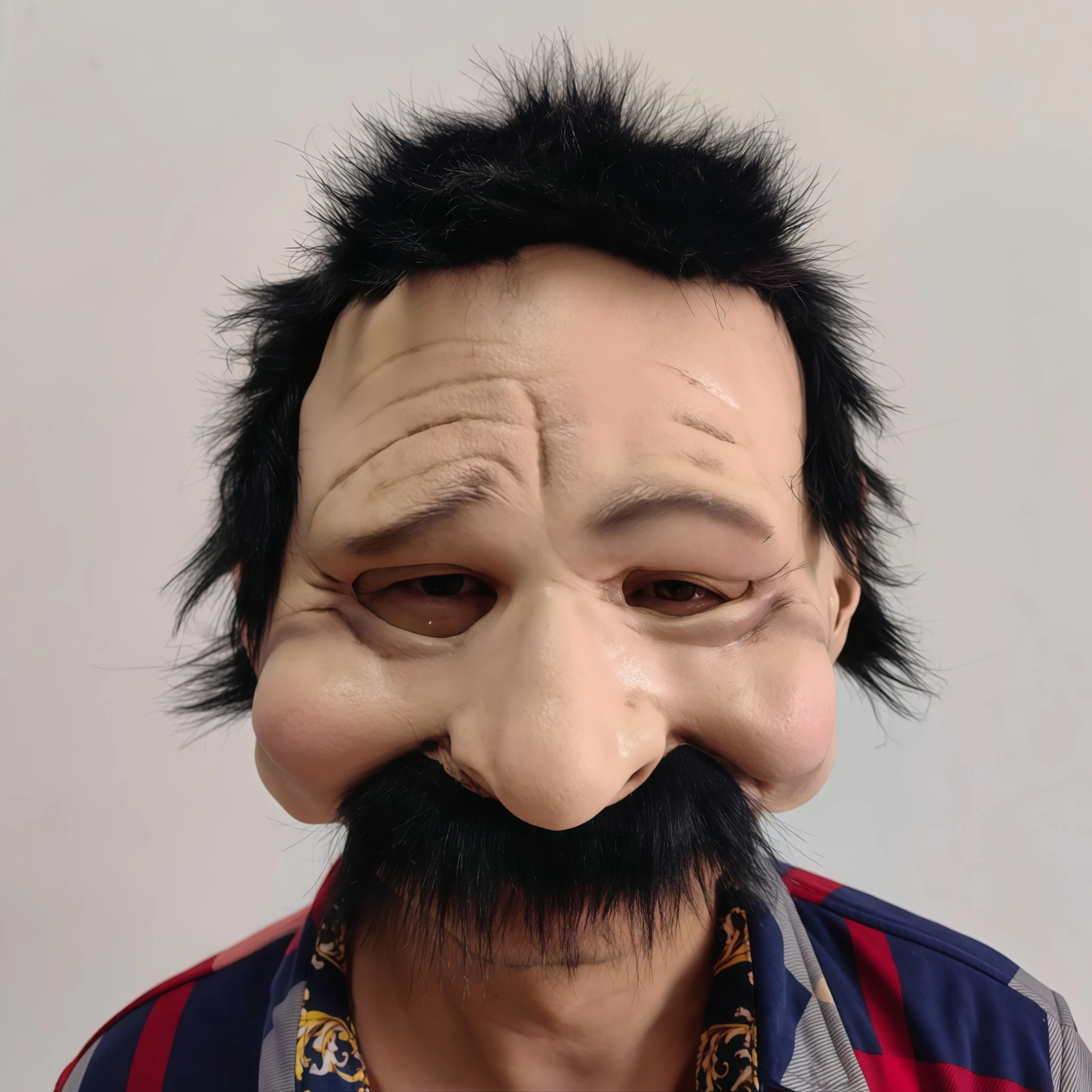 رجل عجوز واقعي نصف وجه قناع اللاتكس هالوين تأثيري مضحك الجد الكمامة الدعامة الأدوار زي للرجال #5