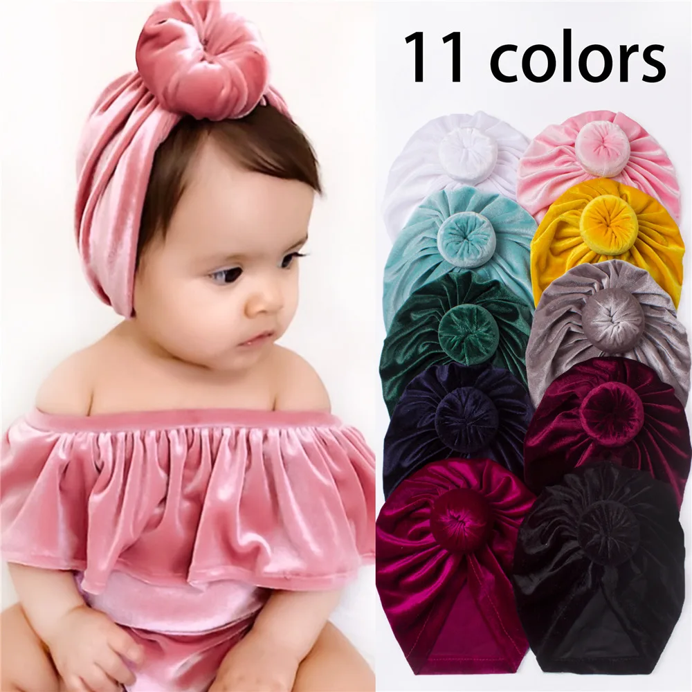 Baby Hat Newborn Elastic Baby Hats for Girls Cap Newborn Photography Props Doughnut Multicolor Warm Autumn and Winter Infant Cap