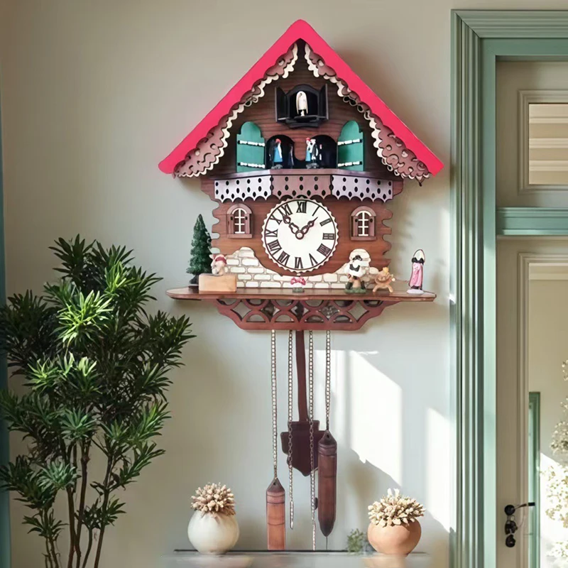 Wall Cuckoo Clock Bird Pendulum Time Luxury Living Room Cuckoo Clocks Aesthetic Children's Room Wall Watch Crreative Home Decor