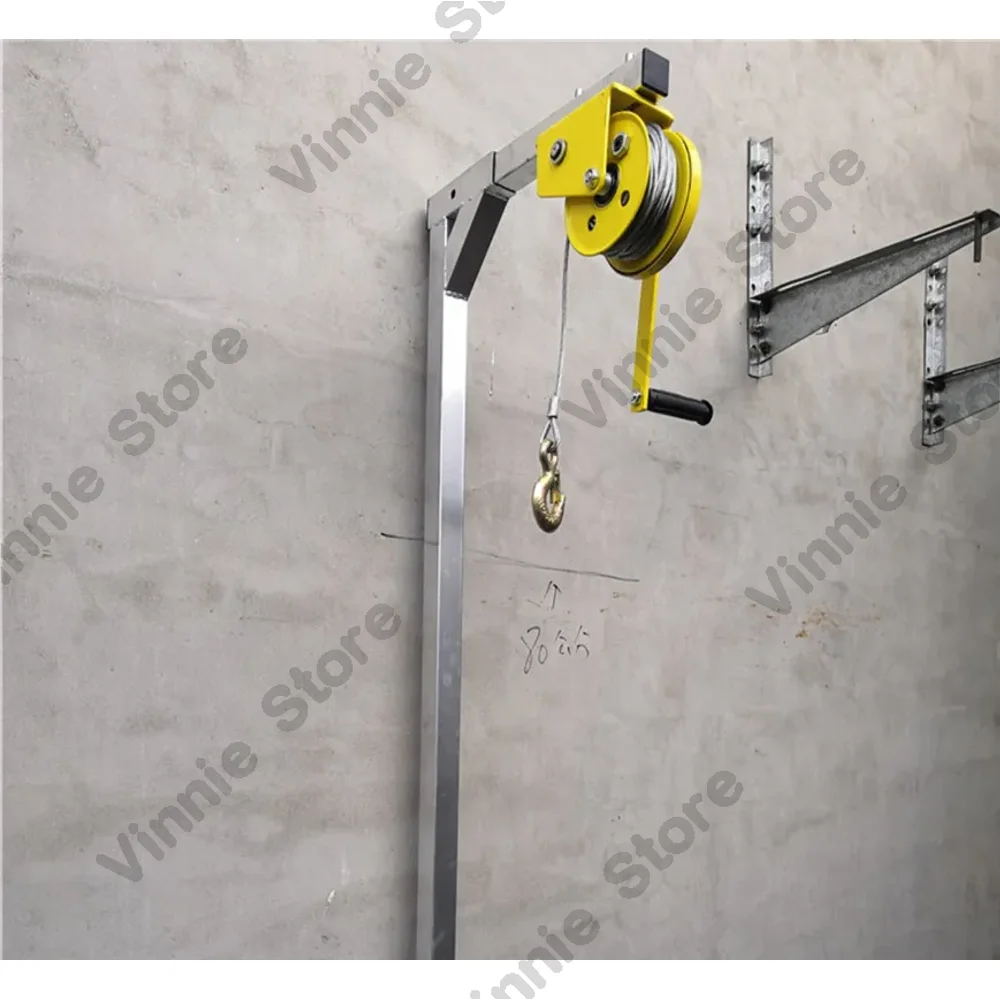 10/15/20M Galvanized Outside Installation Lifting Tool Crane Folding Self-locking Manual Winch Assembly Air Conditioner