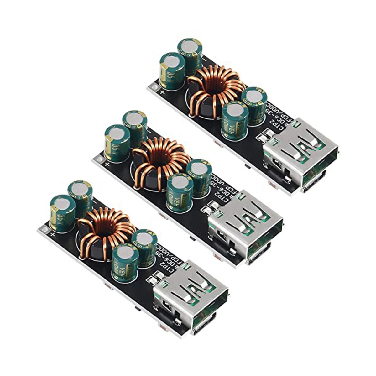 3PCS 60W 6-35V DC to USB Type C PD 3.0 QC4.0 + & Type A QC3.0 DC Fast Charge 12V 24V Step-Down Power Module