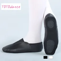 Geniune Leather Black Jazz Dance Soft-soled Women Men Professional Gym Shoes