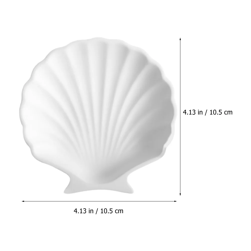 

Shell Shape Jewelry Tray Trinket Dish White Plaster Ring Bowl Aesthetic Display Bowl For Earrings Keys Small Trinkets Jewelry