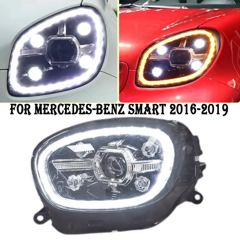 

Светодиодные фары для Benz SMART W453 2015-2019, передние лампы DRL, сигнальные фары, автомобильные аксессуары