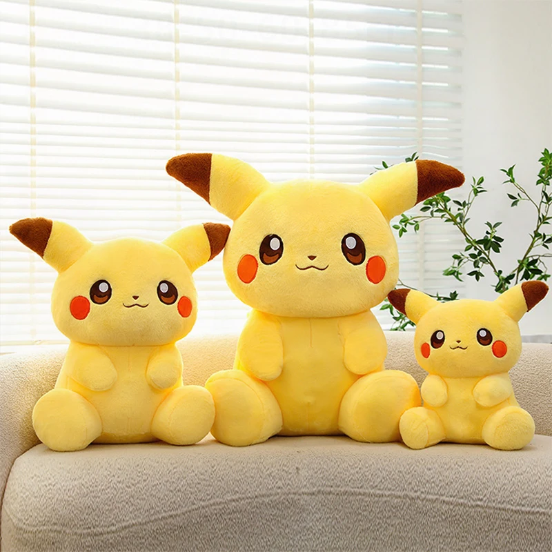 

New Pokemon Cute Pikachu Plush Toy Sitting Style Doll Stuffed Animal Pillow Gift for Kids Birthday Xmas Present Room Decoration