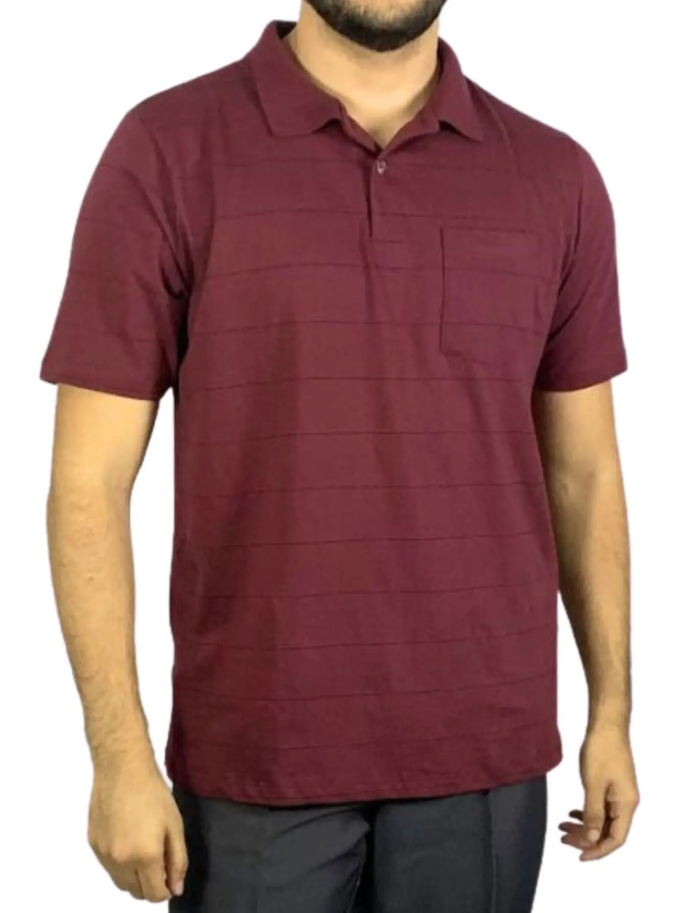 Striped Wine Polo Shirt