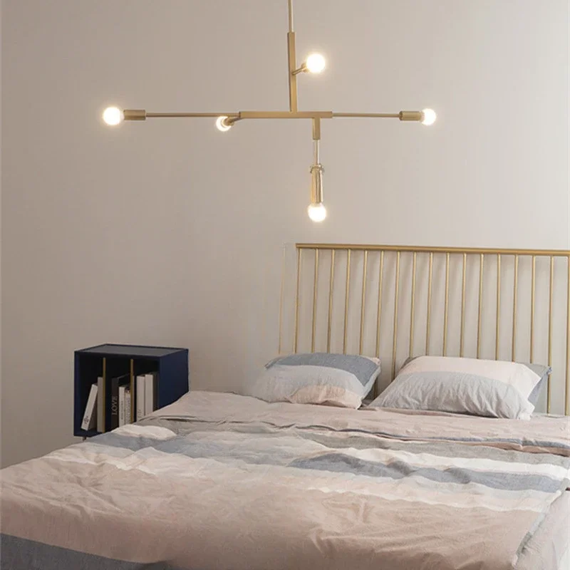 Nordische moderne galvani sierte vergoldete LED Pendel leuchte Schlafzimmer Wohnzimmer Esszimmer kreative und personal isierte dekorative Licht