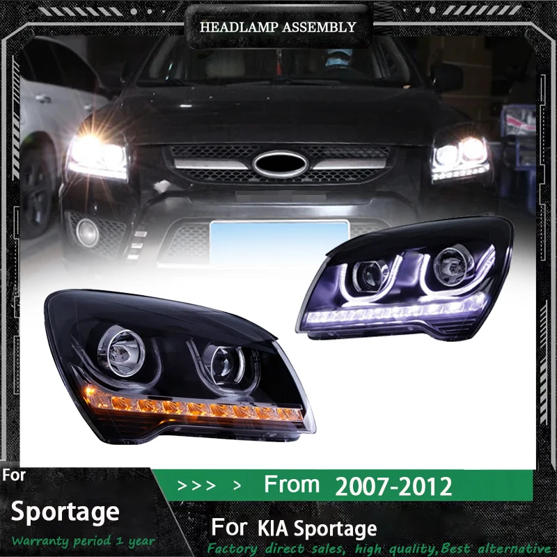 

Car Accessories for Kia Sportage Head Lamp 2007-2013 Sportage Headlight DRL Turn Signal Low High Beam Projector Lens