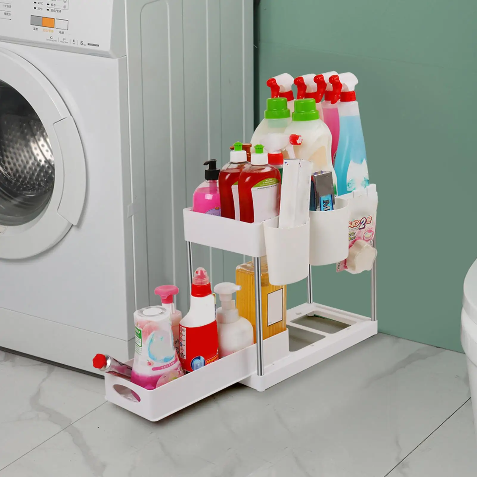 Under Sink Organizer with Sliding Drawers - Durable ABS Pull-Out Cabinet Storage for bathroom - Easy to Clean & Space-Saving