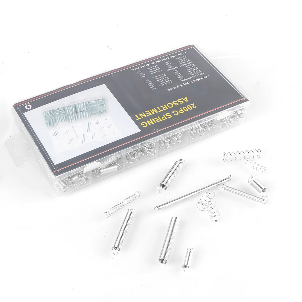 Tension Spring Accessories Extension And Compression Coil Metal Steel Assorted With Storage Box Hardware Tool Spring Set