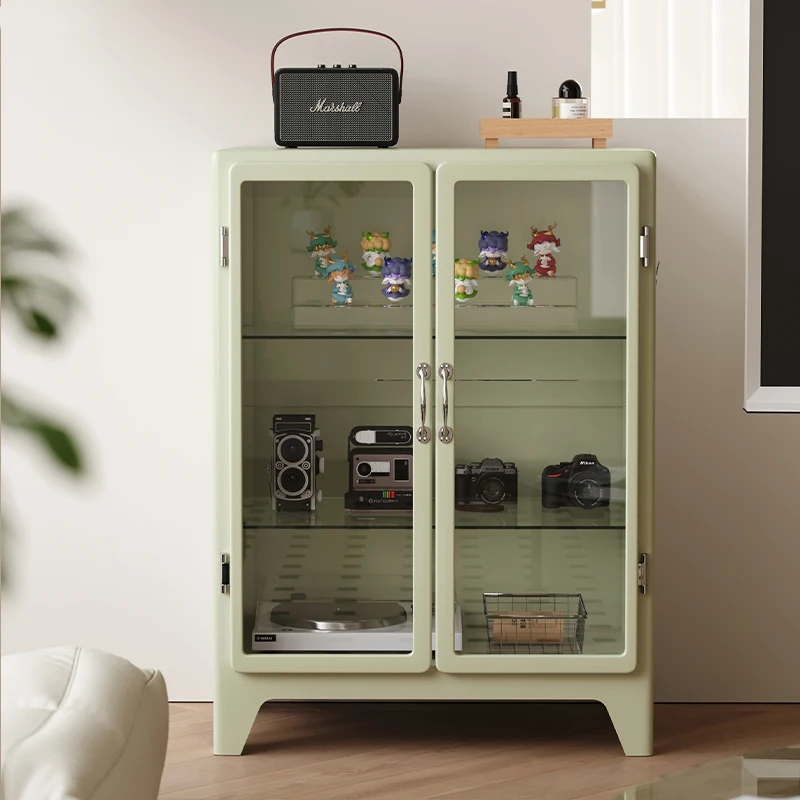 Japanese retro style three-bucket iron cabinet bedroom storage bedside table sofa side cabinet metal drawer cabinet