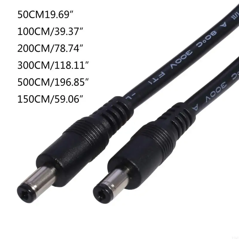 Y4QF 50cm-5m Power Plug Cable Wire 5.5x2.1mm Mal