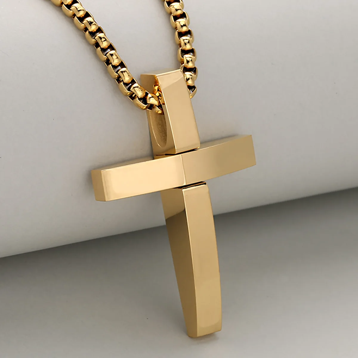 

Exquisite Luster Fashion Plain Smooth Stainless Steel Cross Pendant Necklace For Men And Women, Delicate & Outstanding