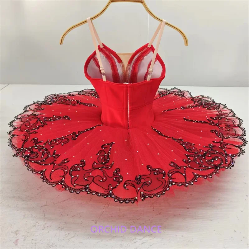 Professional High Quality 12 Layers Custom Size Kids Girls Women Adult Performance Wear La Esmeralda Red Ballet Tutu Costumes