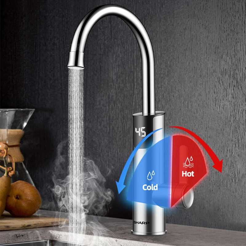 Calentador de agua eléctrico de 3400W, grifo de agua caliente 2 en 1, grifo de lavabo, Geyser sin tanque, grifo calentador de agua instantáneo de 220V para el hogar