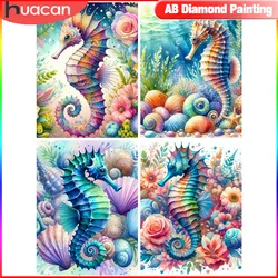 HUACAN Diamond Painting Seahorse Cross Stitch Embroidery Animal Rhinestones Picture Seaside Mosaic New Arrival Handicraft