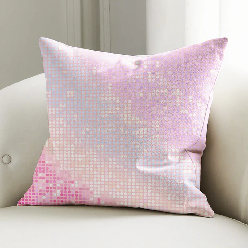 

Pink Blue Gradient Dot Pillow Case Soft Cushion Cover for Sofa Bedroom Decorative Throw Pillowcase