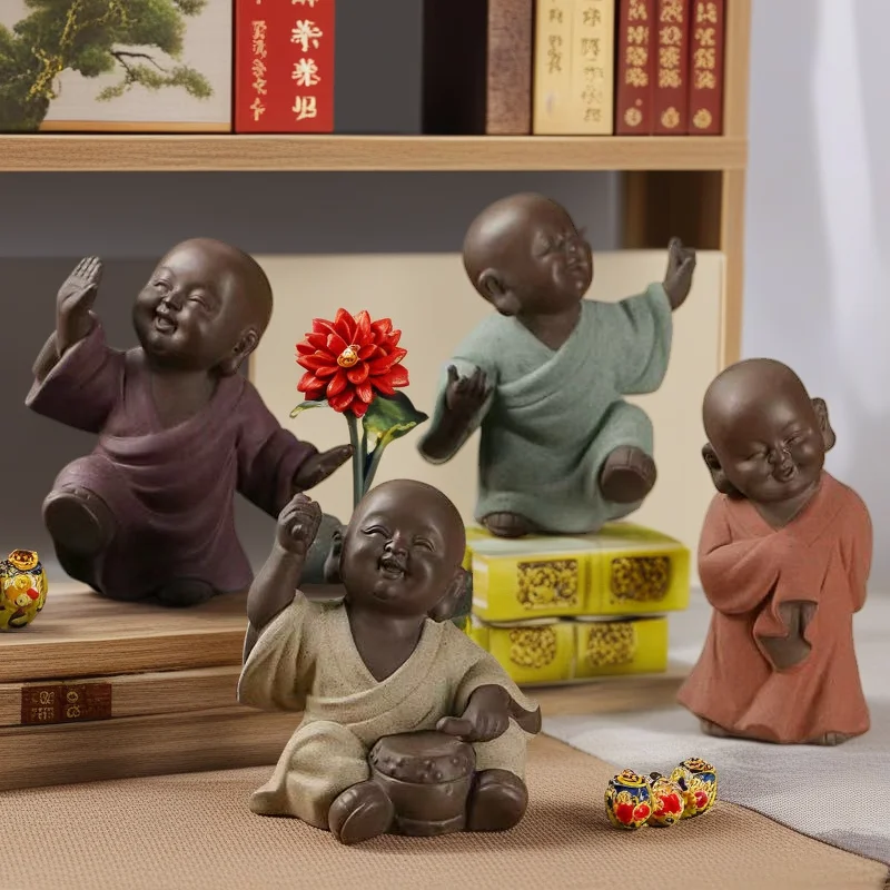 

Ceramics Happy little monk Statue Chinese characteristic ornaments cute Home, Room, Office Decorative Gift