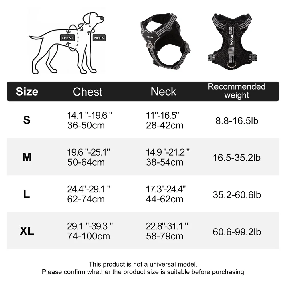 Starkes Hundeweste-Geschirr mit Griff, reflektierend, kein Ziehen, Brustgurte für Haustiere für kleine große Hunde, Outdoor-Walking-Trainingszubehör – Detail 1