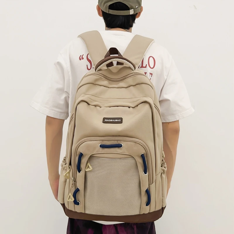 

Модный женский рюкзак большой емкости, водонепроницаемый рюкзак для ноутбука, унисекс, школьные сумки для колледжа, модные крутые сетчатые сумки для дорожных книг