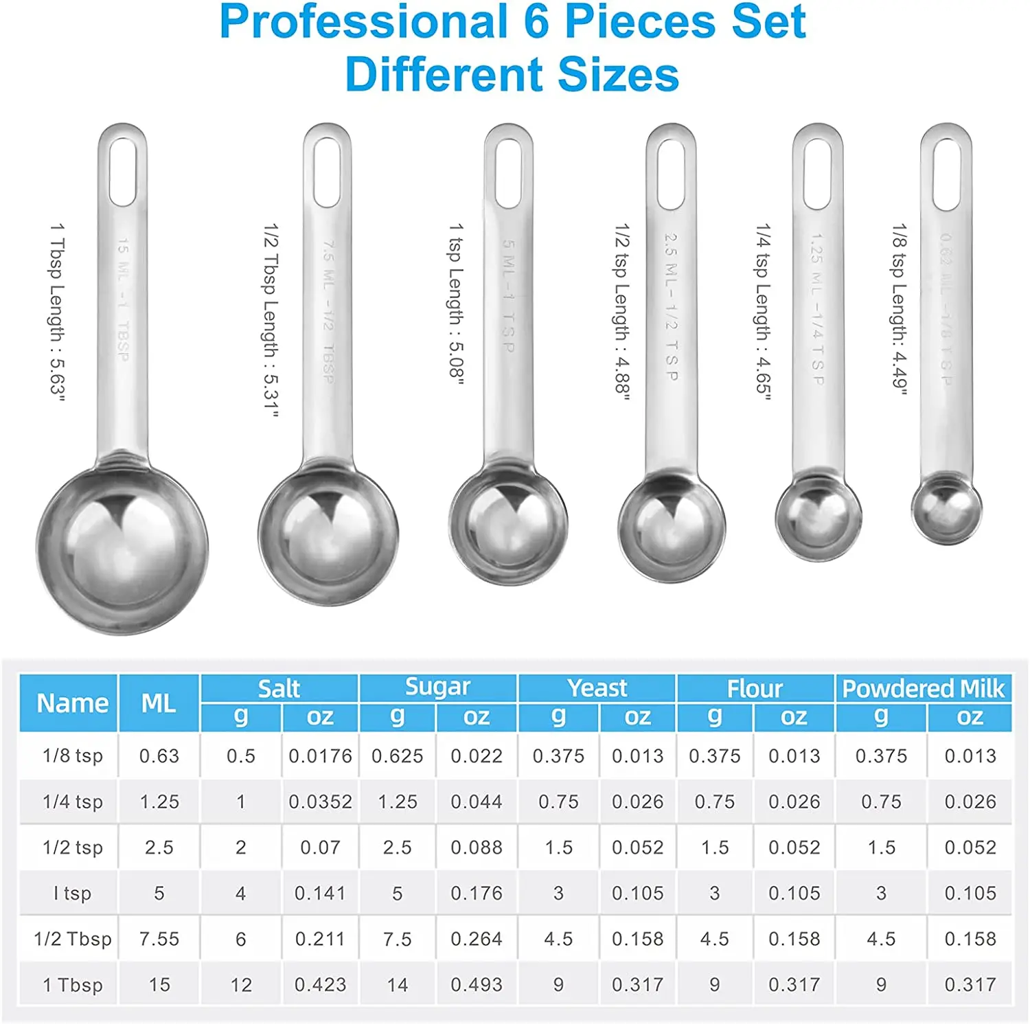 Durable Stainless Steel Measuring Spoons Cups Set Spoons Measuring Tools with Bonus Leveler Etched Markings Kitchen Gadgets