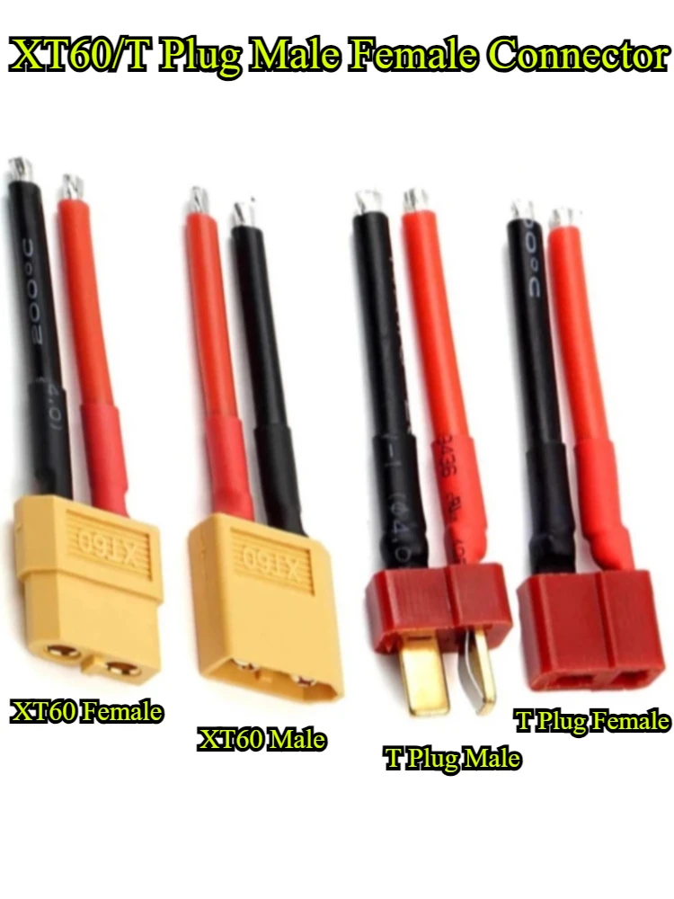 Connecteur mâle femelle XT60 T avec câble en Silicone 10/15/20 ~ 50cm 12awg pour Drone RC quadrirotor voiture bateau batterie Lipo ESC