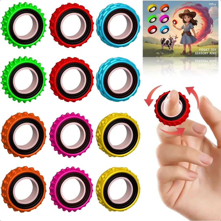 

Сенсорные игрушки, кольца для пальцев, кольца-спиннеры, текстура, игрушки для аутизма, успокаивающие тихие настольные непоседы для классной тревоги