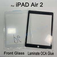 Display Front glass +OCA Glue For Apple iPad Air 2 2014 A1566 A1567 9.7 inches Outer Lcd Screen panel External eplacement repair