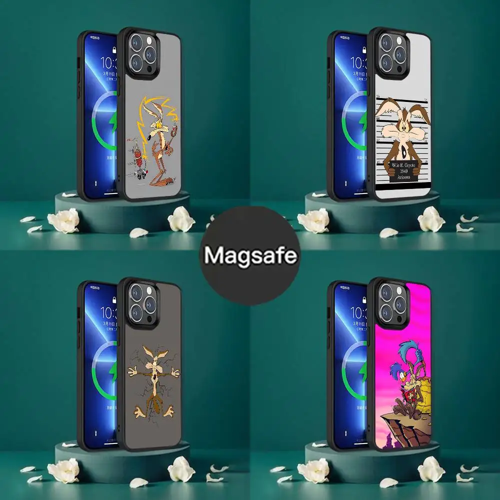 

Road R-Runner Willy C-Coyote Case For iPhone 17,16,15,14,13,12,11,Pro,Max,Plus,Mini,SE4,E Magnetic Magsafe Wireless Charging