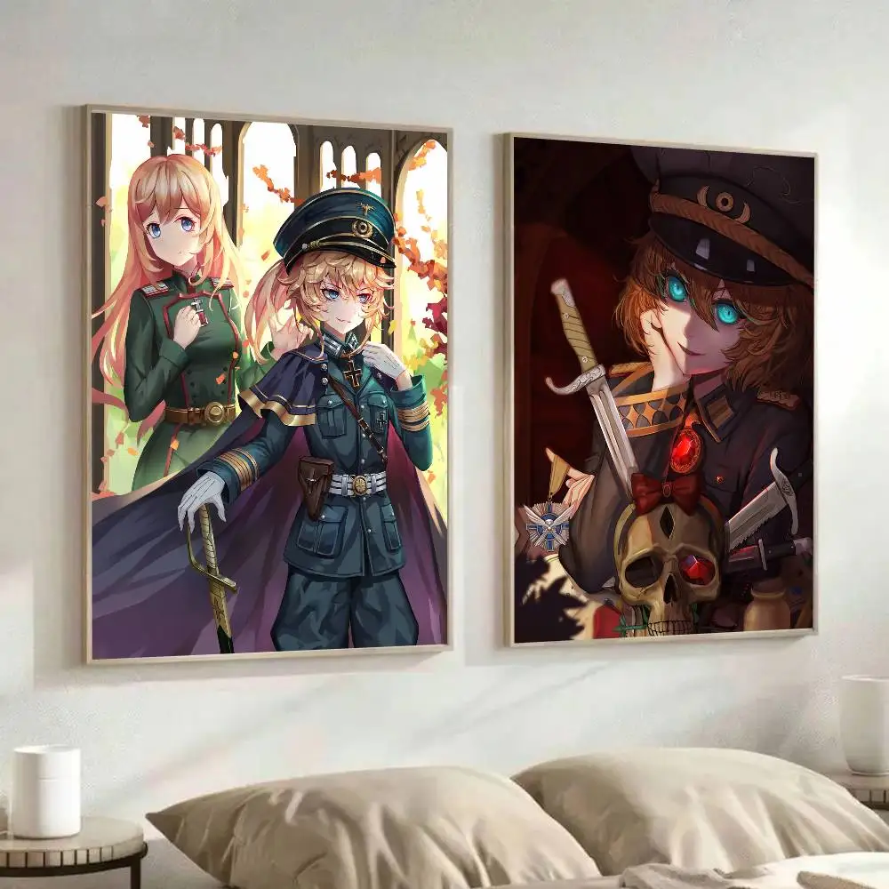 1 قطعة ساغا تانيا الشر أنيمي المشارك ذاتية اللصق الفن ورق مقاوم للماء ملصق مقهى بار غرفة جدار ديكور