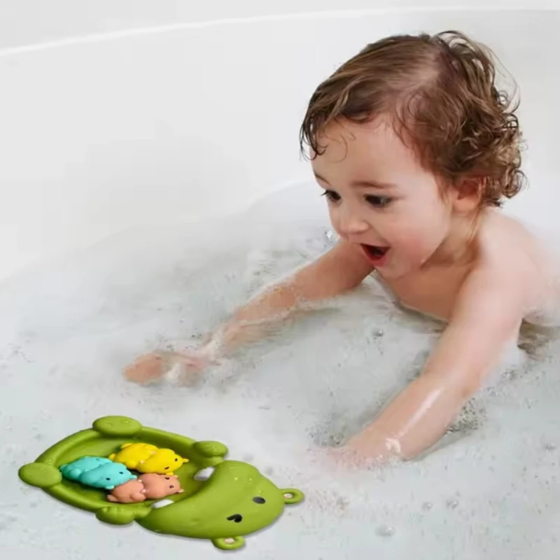 ألعاب حمام بدون قالب مكونة من 4 قطع لعبة استحمام لغسل الأطفال، نشاط تعلم على شكل حيوان تعليمي مبكر للأولاد والبنات في مرحلة ما قبل المدرسة