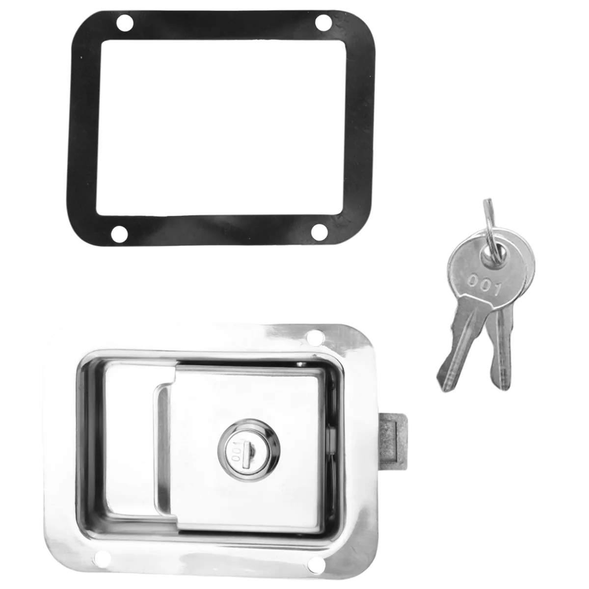 Paddle Slam Latch with Lock & Key Travel Trailer Lock Stainless Steel RV Door Latch Heavy Duty Flush Mount Handle Latch