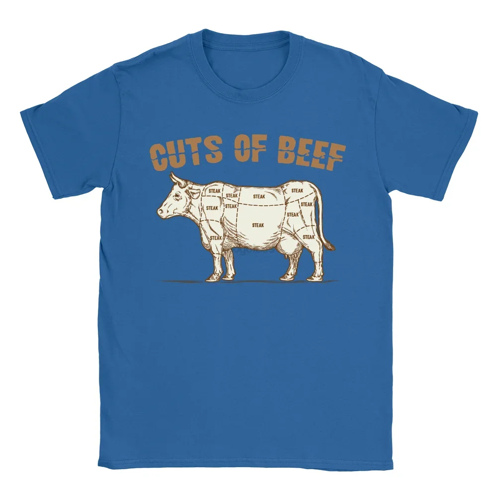 Cuts Of Beef Mens T-Shirt Meat Eater Bacon Gifts For Dad Funny Joke Top