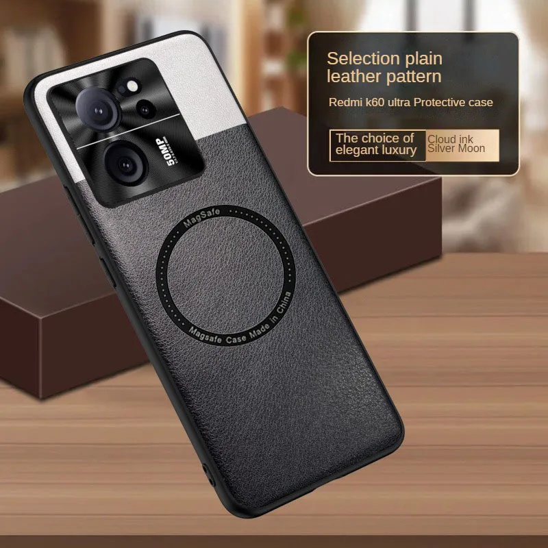 Xiomi Mi13T Pro Case Magnetic Magsafe Wireless Charging Leather Back Cover For Xiaomi 13 T 13T Pro Mi13TPro Coque Redmi K60ultra