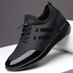 Luxury Mens Sneakers Increase Casual Shoes for Men Leather Breathable Rubber Footwear Size 48 Gym New Quality Men's Sports Shoes